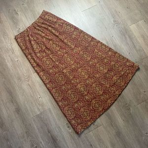 Vintage Harold’s Paisley Print Maxi Skirt 4 Floral Red Tan Boho Hippie
